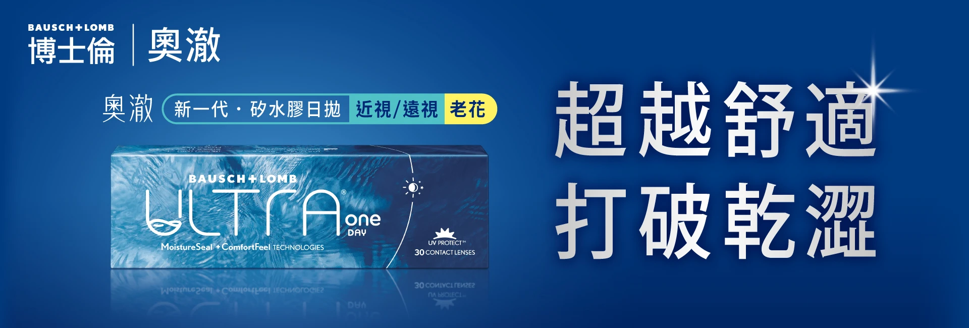 打破乾澀 超越舒適 輕水氧奧澈 新一代矽水膠科技 隱形眼鏡